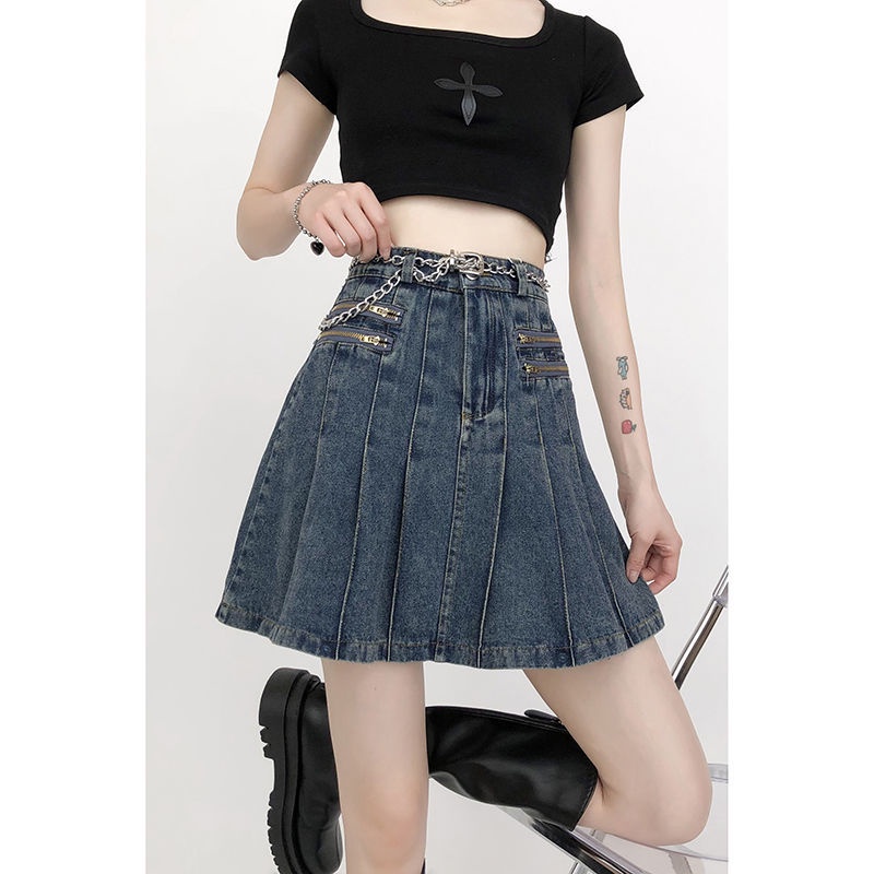 Chân váy jean COZOKC lưng cao dáng ôm dễ phối đồ trẻ trung