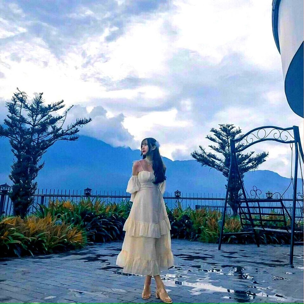 Đầm váy maxi tầng bẹt vai sống ảo HaKieu Msp07 ( hình chụp thật) | BigBuy360 - bigbuy360.vn