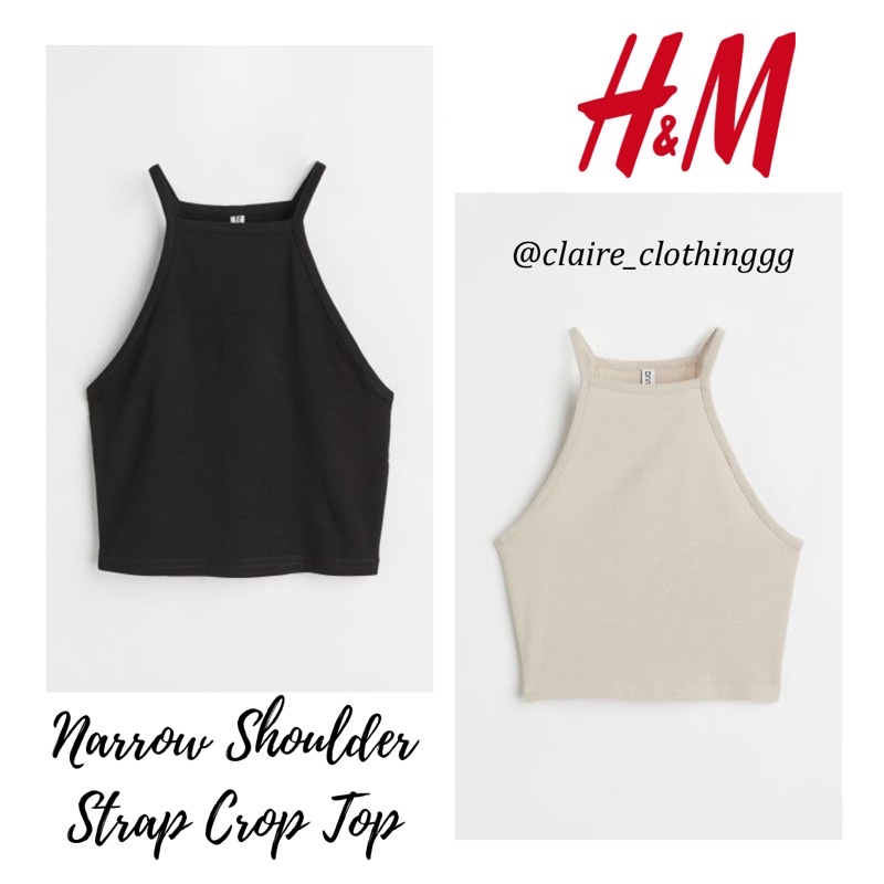Áo H&M Crop Top Cổ Dây Khoét Nách
