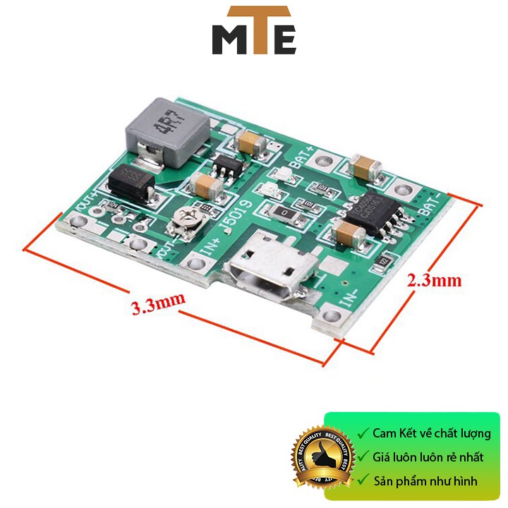 Mạch nguồn tăng áp 4.3-27V tích hợp sạc pin 18560 TA-J5019 - Module nguồn boost