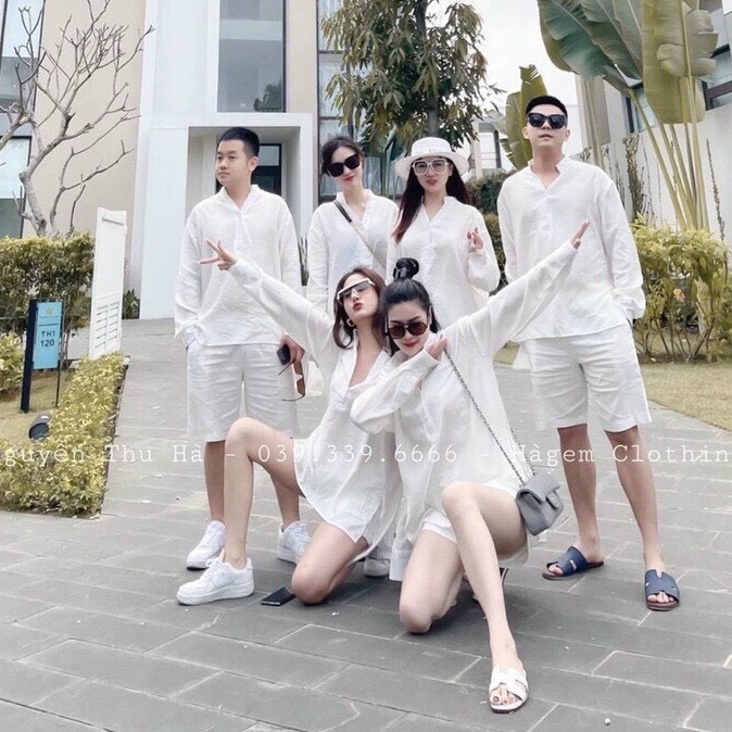 Set đồ đôi đi biển mặc nhóm, đồng phục gia đình đi biển