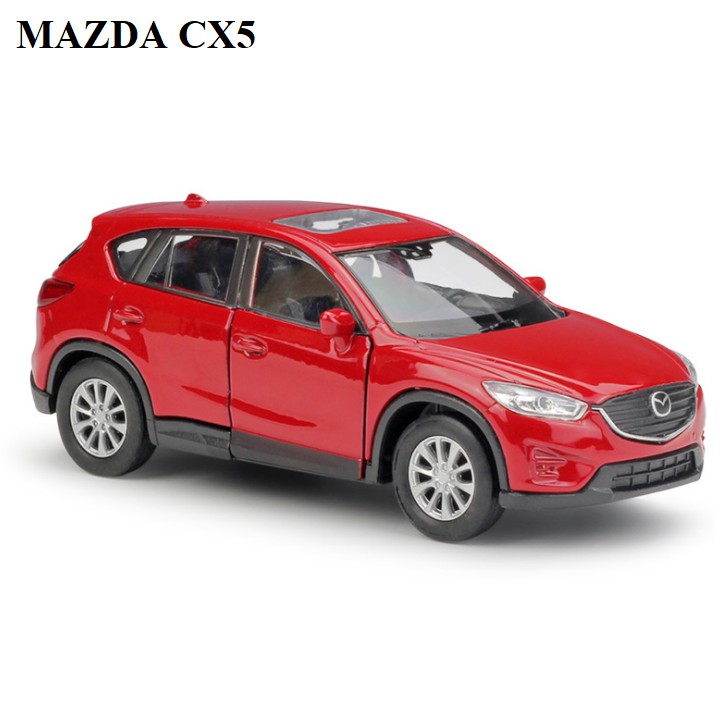 Xe mô hình ô tô mini Mazda CX5 màu đỏ mô hình tỉ lệ 1:36 xe bằng sắt chạy cót