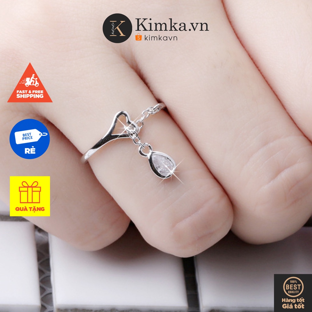 (0150) Nhẫn Đeo Tay Dây Lồng Trái Tim Ngọt Ngào Thanh Lịch