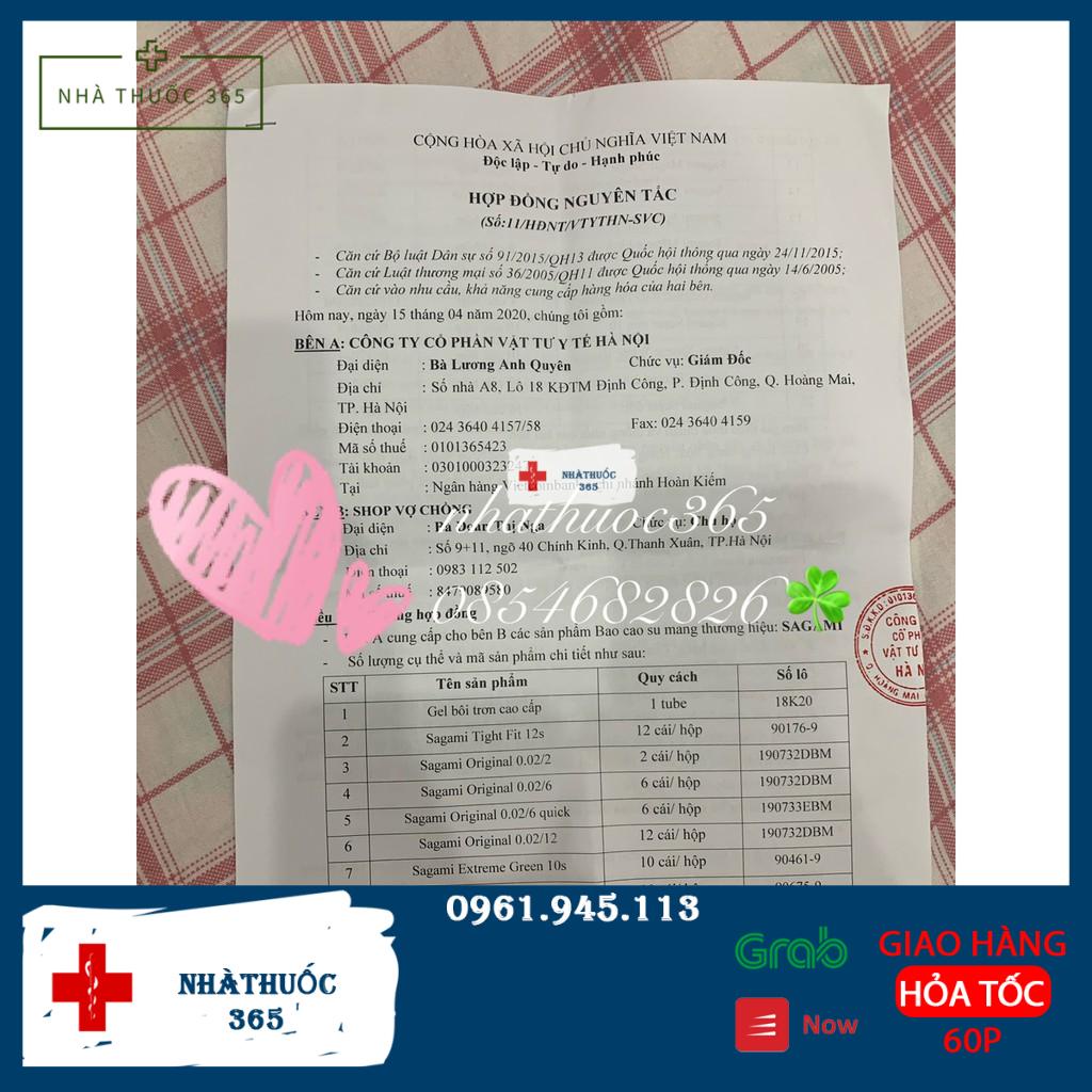 Combo bao cao su Sagami 0.02 hộp 12c và gel bôi trơn Sagami Original