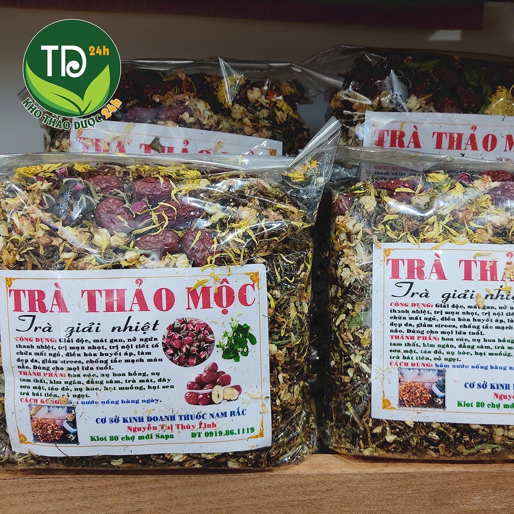 [Gói 400g] Trà thảo mộc Sapa giúp thanh nhiệt giải độc, giúp ngủ ngon,làm đẹp da, 100% thiên nhiên - Kho thảo dược 24h