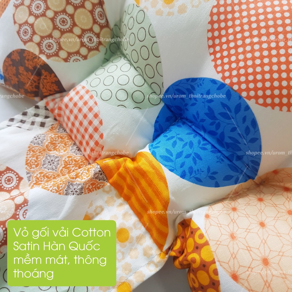 Gối bầu cánh tiên cao cấp vỏ Cotton Satin Hàn Quốc bông gòn Micro Fiber Polyester kê đỡ bụng bầu cho mẹ ngủ ngon