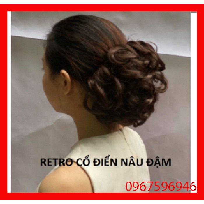 Búi tóc giả nữ thời trang trung niên quý bà cao cấp loại đẹp - Búi retro cổ điển