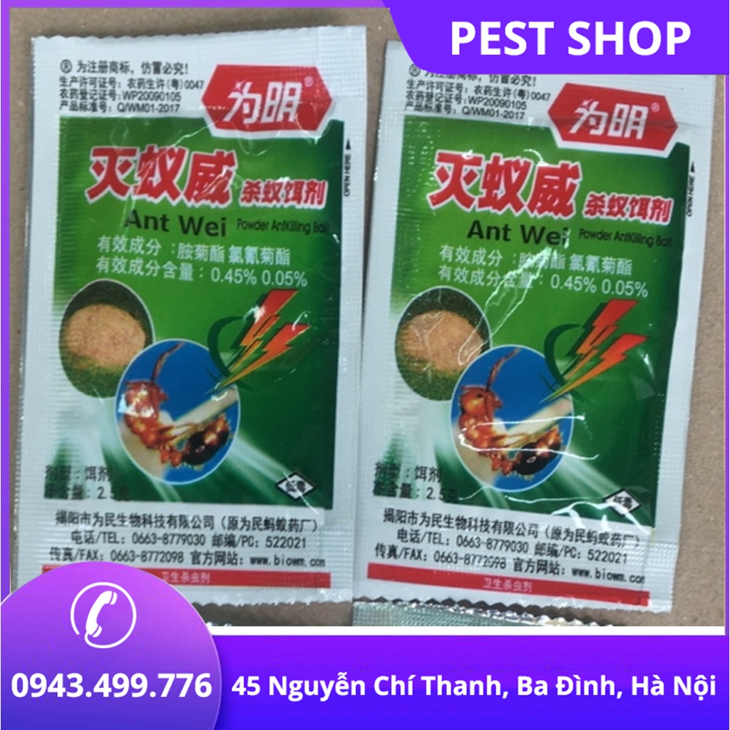 2 gói thuốc diệt kiến dạng bột diệt sạch tất cả các loại kiến