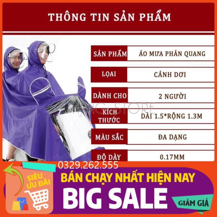 (Big Sale) Áo mưa cánh dơi vải dù siêu bền đầu phản quang có kính che mặt vải dù siêu dai, siêu bền