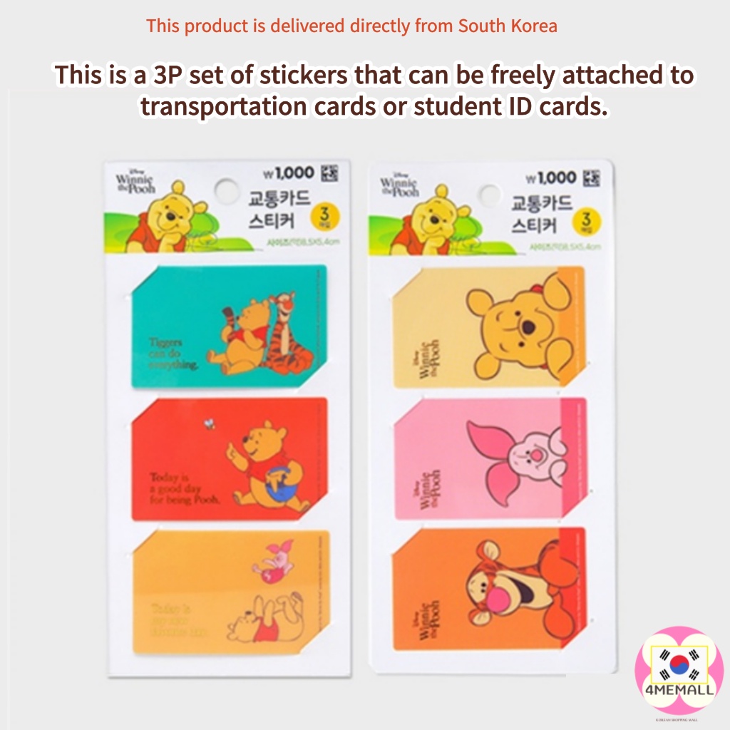 DISNEY DAISO Bộ 3 Thẻ Dán Trang Trí Sổ Nhật Ký Hình Gấu Pooh Winnie Dễ Thương