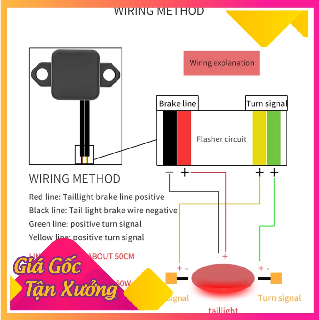Rờ le nhấp nháy Đèn Led chính hãng SPIRIT BEAST cho mô tô - xe máy ( dùng chế hazard tặng công tắc )  (Ảnh Sp thật)