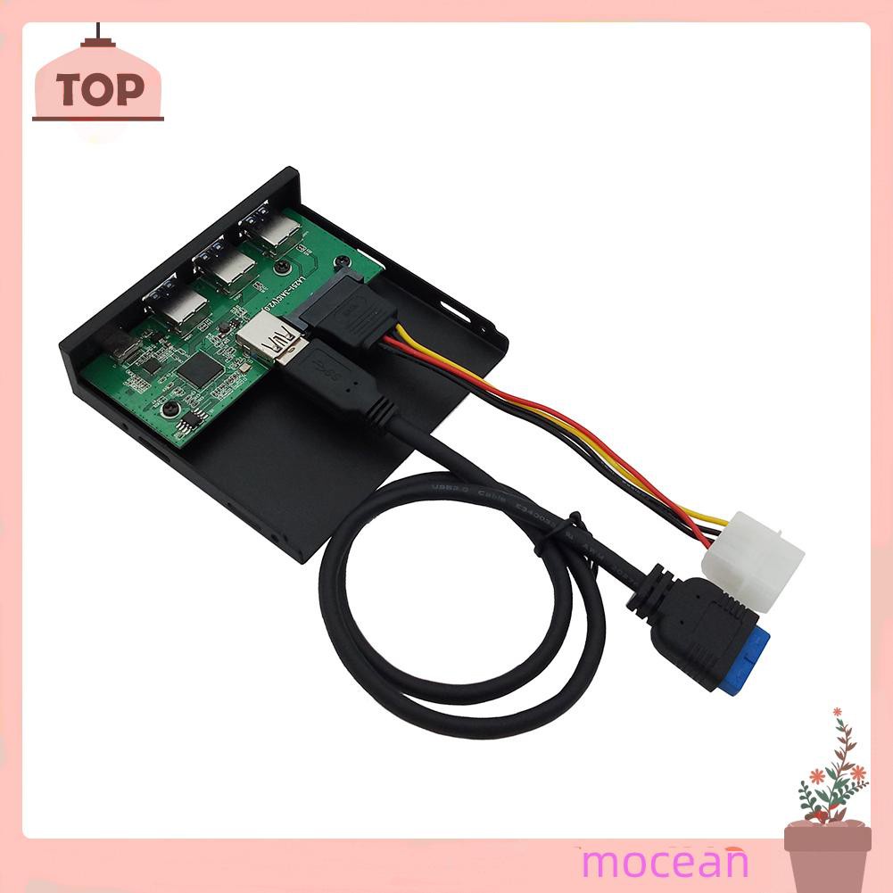 Mocean 5 Port Front Panel TYPE-C 2 USB 3.0 5.25/3.5 inch Floppy Bay Adapter for PC