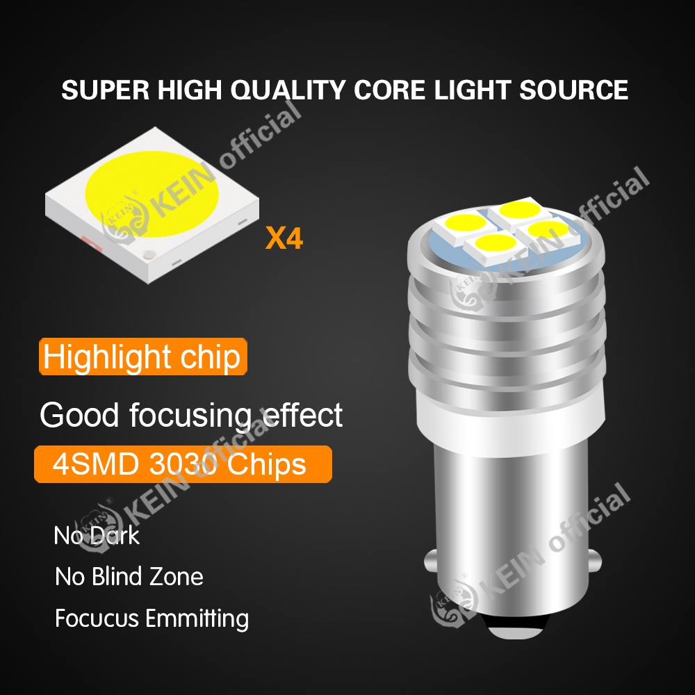 Bóng đèn LED BA9S T4W ánh sáng trắng dùng đọc sách/ tập thể dục/ gắn xe hơi/ xe máy DC12V