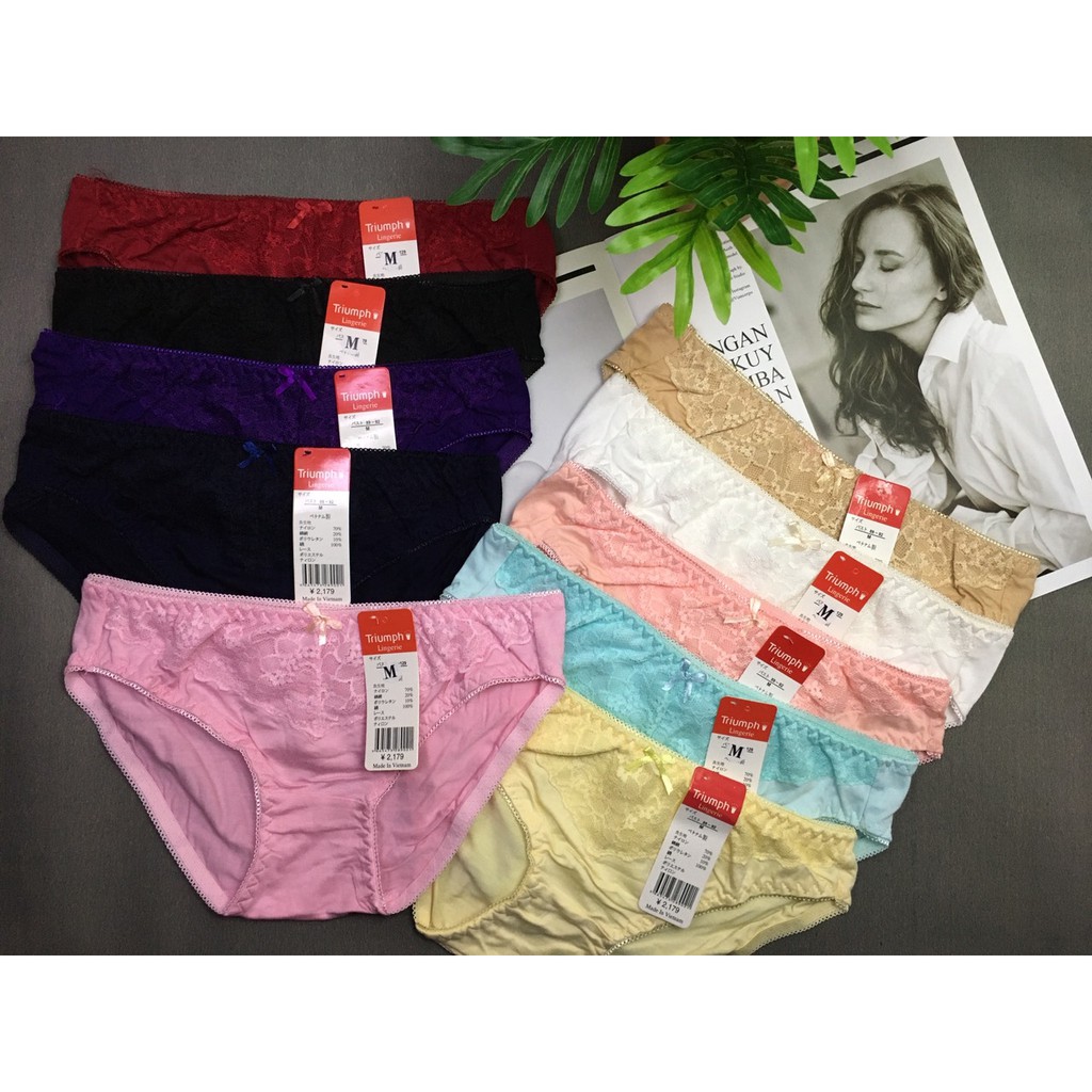 Quần lót nữ cotton dày dặn phối ren dày xịn hàng VIệt Nam chất lượng cao Set 10 cái