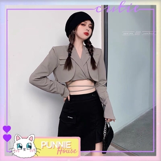 ÁO CROPTOP BLAZER 🎀 PHỐI QUẦN LỬNG ỐNG SUÔNG 🎀 THỜI TRANG THANH LỊCH