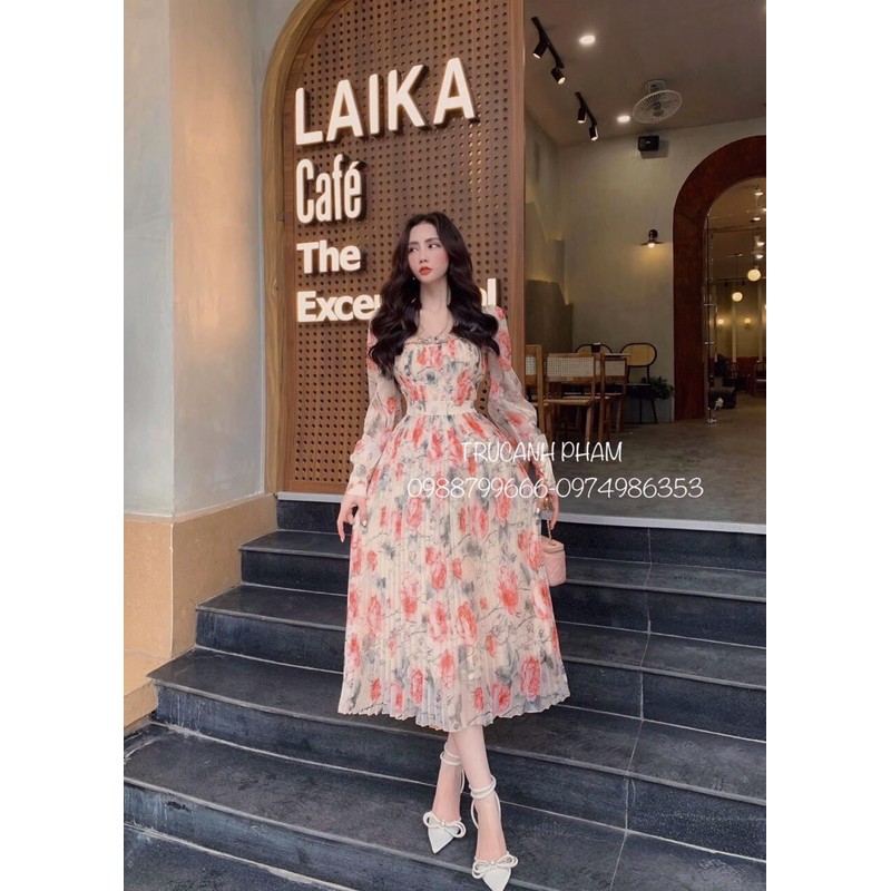 Đầm maxi tay phồng công chúa voan 2 lớp nhẹ nhàng | BigBuy360 - bigbuy360.vn