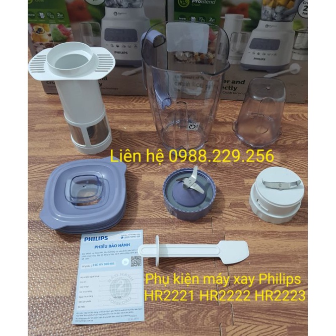 LINH KIỆN CHÍNH HÃNG PHILIPS- Bộ dao xay khô, bộ dao sinh tố, cối xay khô,cối sinh tố Philips HR2221 HR2222 HR2223
