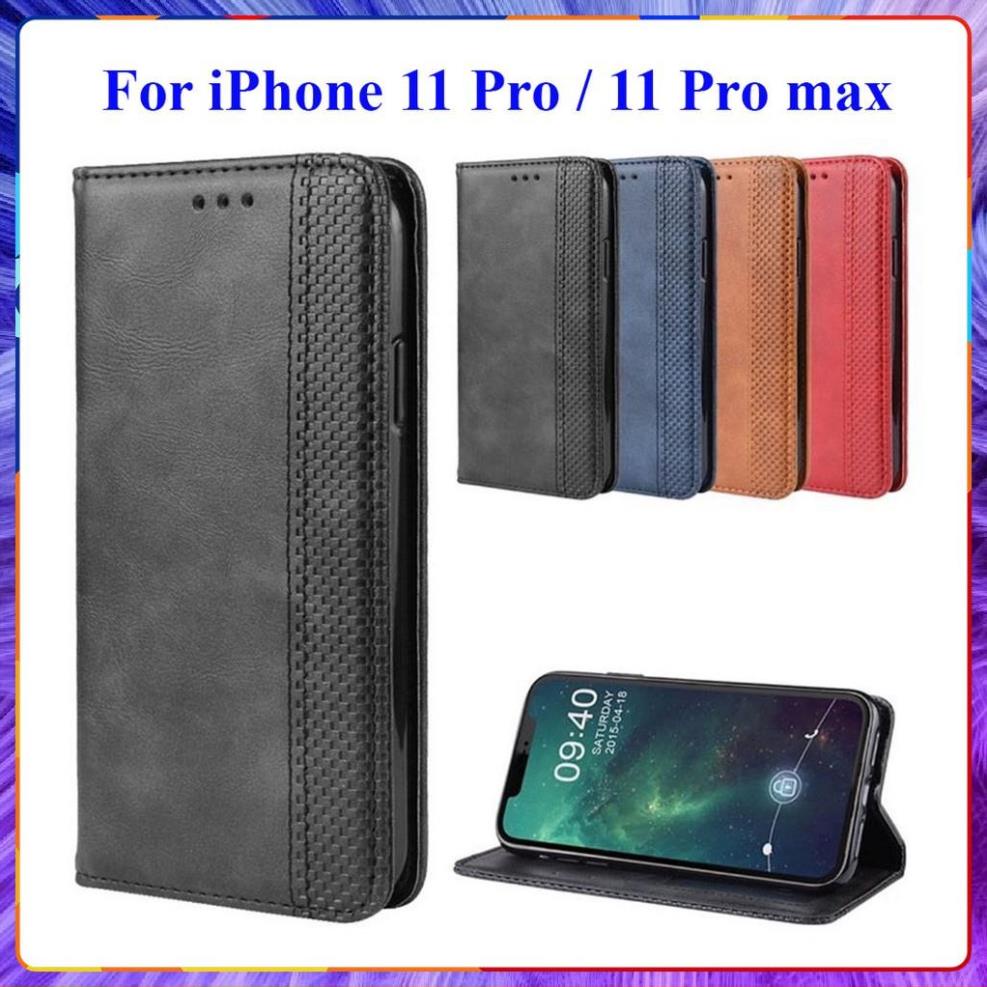 [FreeShip] Bao da dạng ví iPhone 11 Pro, iPhone 11 Pro Max (cam kết xịn) hit nam châm, ngăn đựng thẻ tiền tiện lợi