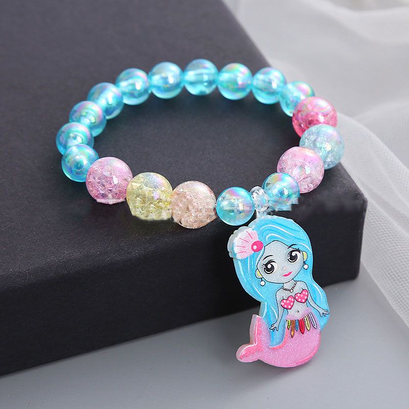 Vòng đeo tay cho bé gái hình Elsa Pony cầu vồng hạt ngọc siêu bóng đẹp cho trẻ em