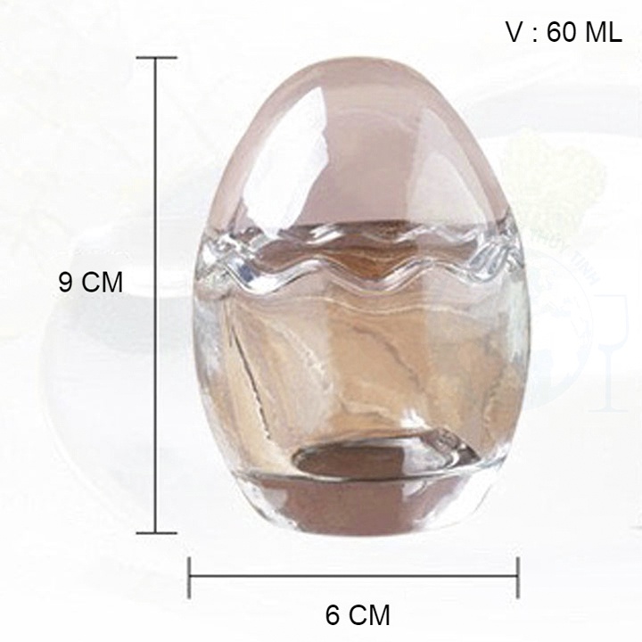 Trứng thủy tinh đựng bánh plan 60ML, đựng sữa chua 60ML