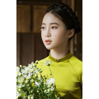 áo dài lụa xsnh cốm kèm quần