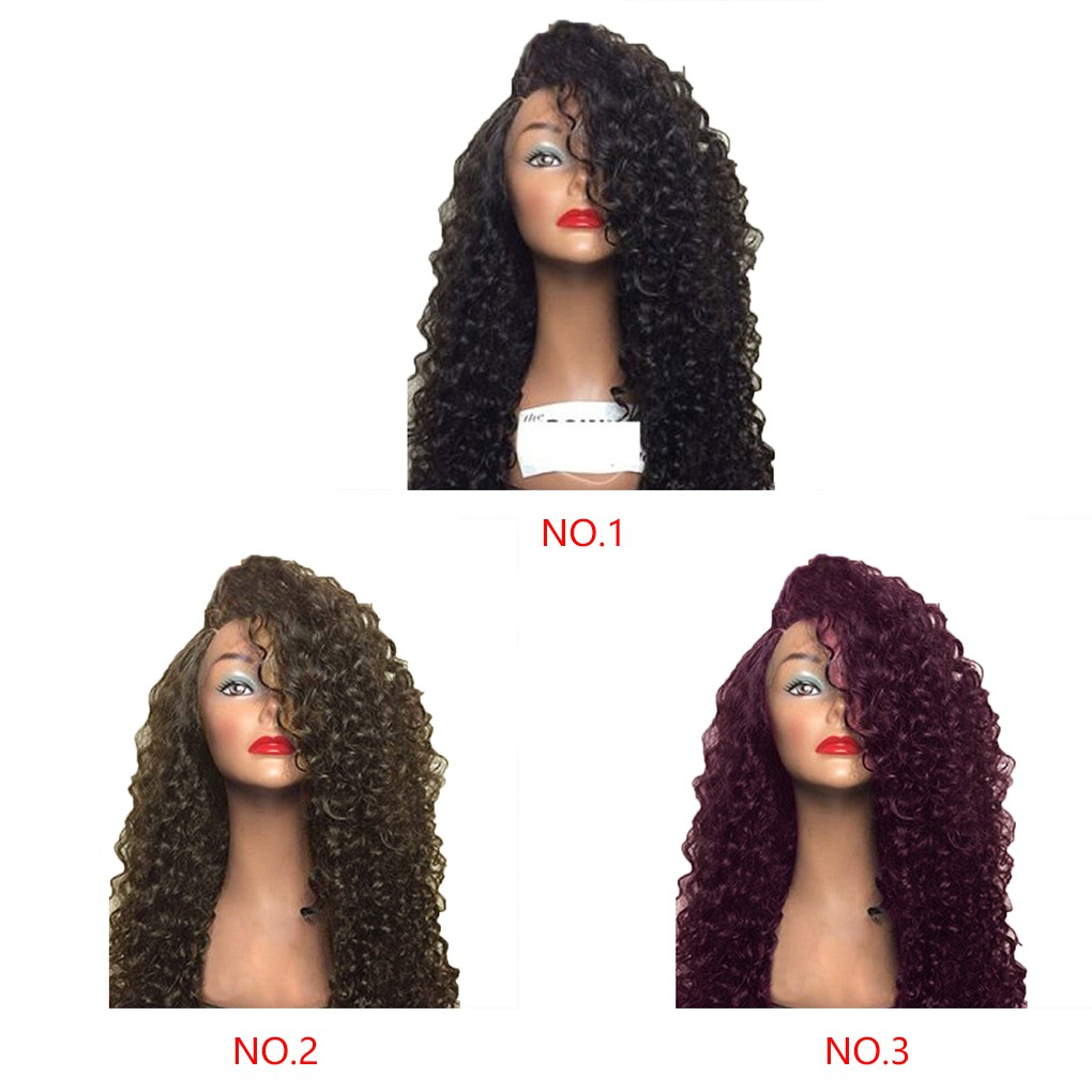 Tóc giả nữ kiểu ngắn ngang cổ xoăn mì tôm thời trang Châu Phi