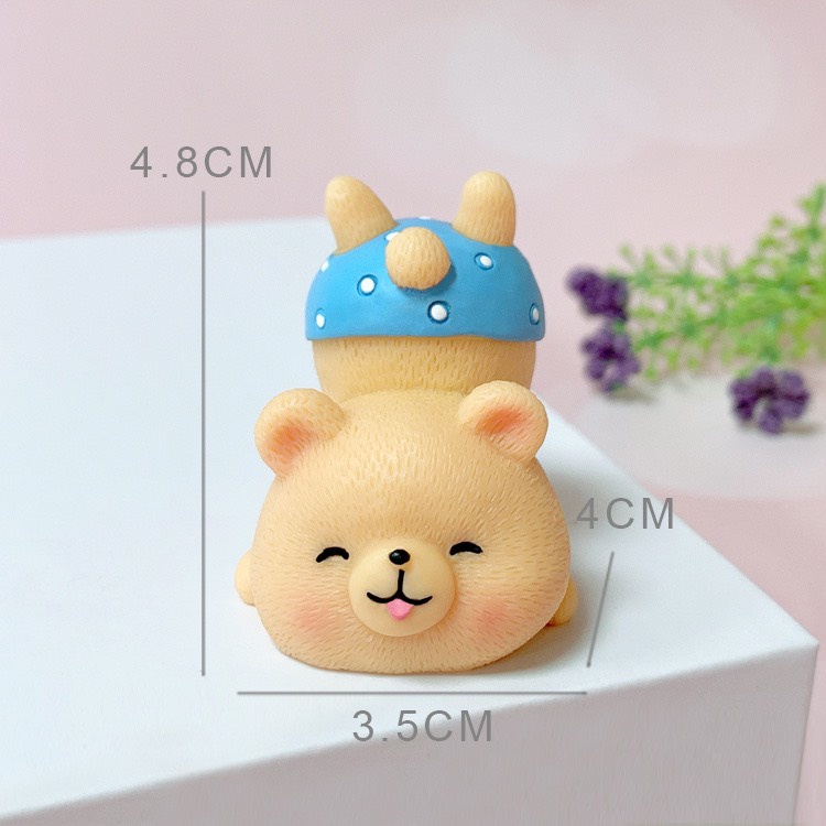 Trang trí Taplo ô tô - Sét 5 chú gấu nâu mini thiết kế ngộ nghĩnh đặt bàn học hay phòng,bàn làm việc rất thư giãn