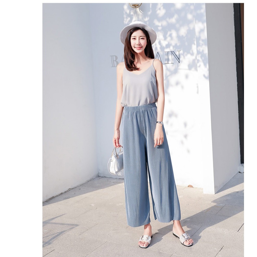 Quần culottes voan ống rộng