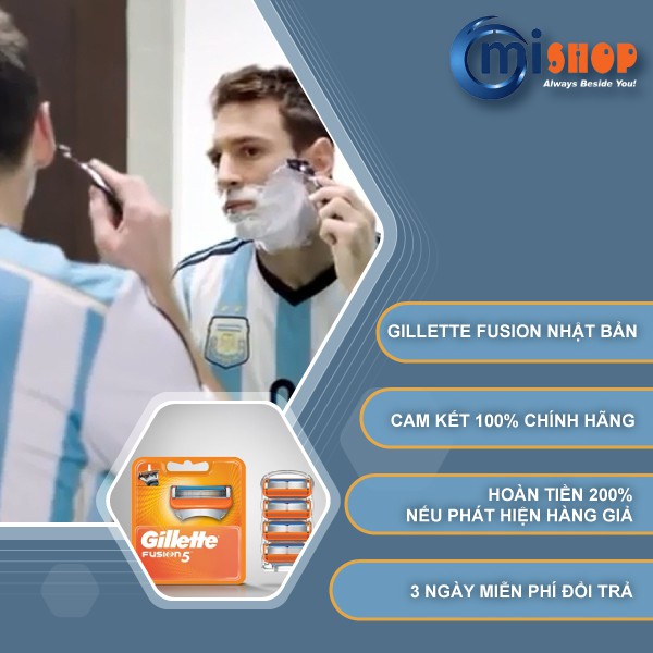 Hộp lưỡi dao thay thế Gillette Fusion 5+1 Nhật Bản (Hộp 04 lưỡi)