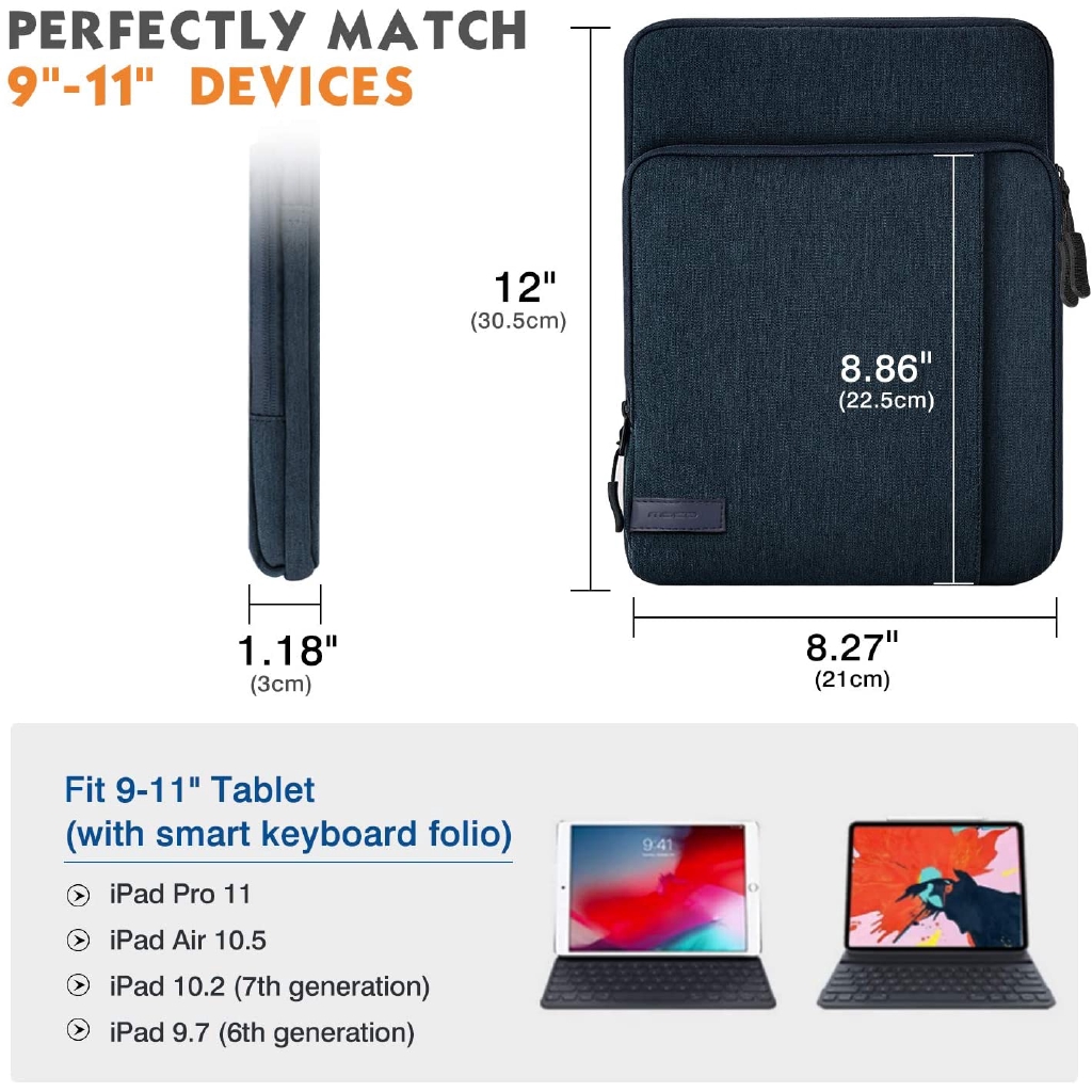 Túi Đựng Máy Tính Bảng Có Ngăn Đựng Bút Cho iPad Pro 11 2020 / 2018 9-11 Inch