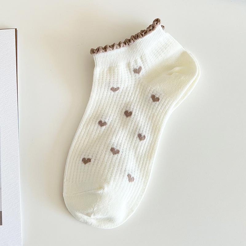 Set 5 Đôi Tất cotton Cổ Thấp In Hình Gấu Hoạt Hình Đáng Yêu Cho Nữ