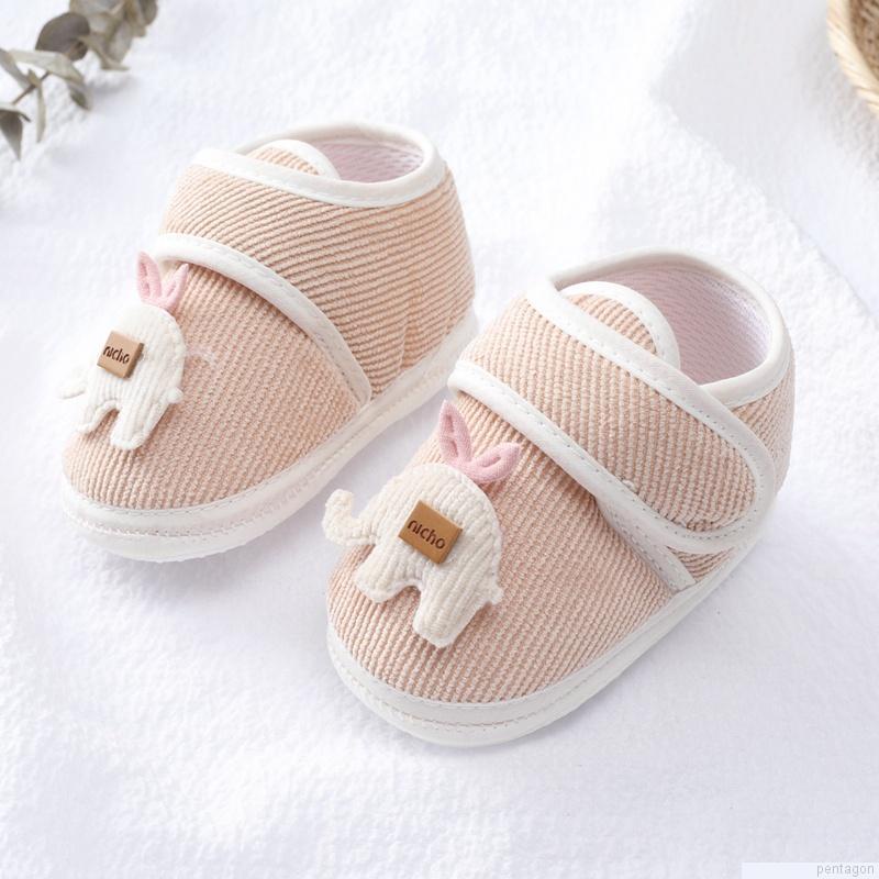 Giày cotton hình voi dễ thương chống trượt mềm mại cho bé mới biết đi 0-18 tháng tuổi