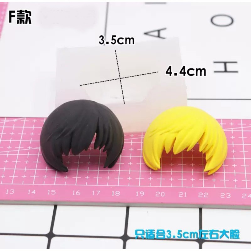 Khuôn silicone dẻo nặn tóc hair mold tượng búp bê chibi nendoroid