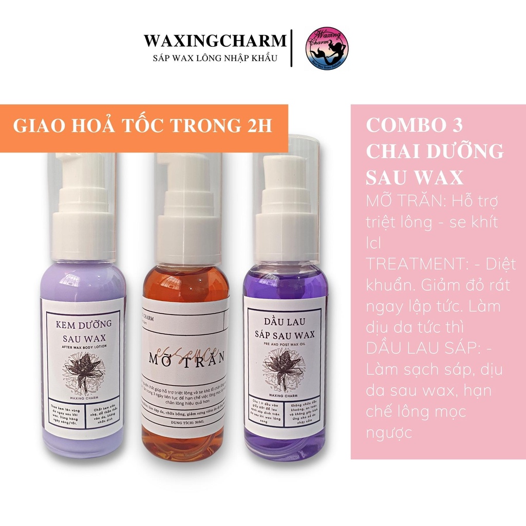 Set Dưỡng Da Sau Wax 3 Chai Mỡ Trăn - Treatment - Dầu Lau Sáp Triệt Lông Dành Cho Nách, Body, Bikini