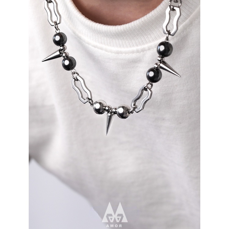 Vòng Cổ Đinh Tán Bằng Thép Không Gỉ Phong Cách punk Thời Trang Chất Lượng Cao Phong Cách Đường Phố Thời Trang Cho Nam Và Nữ