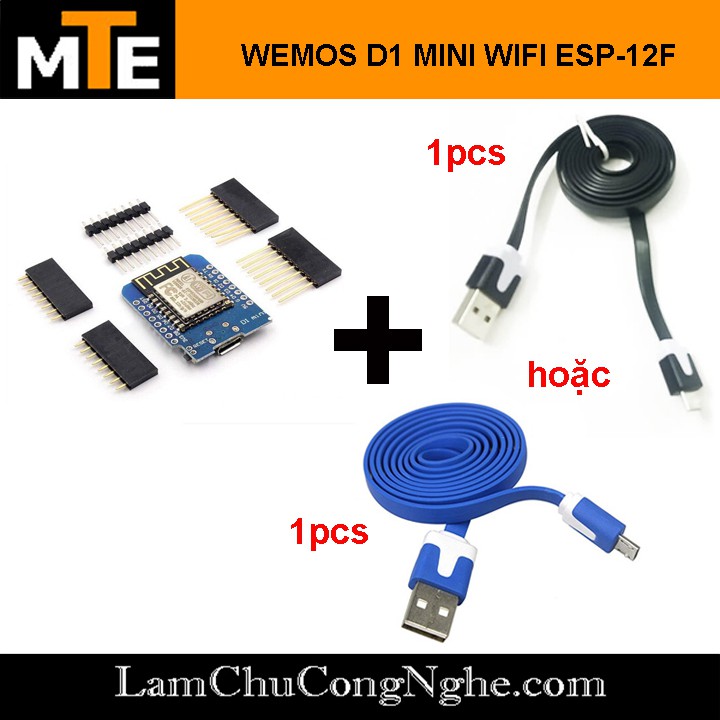 Mạch thu phát wifi ESP8266 WEMOS D1 MINI internet of thing IOT Kèm cáp