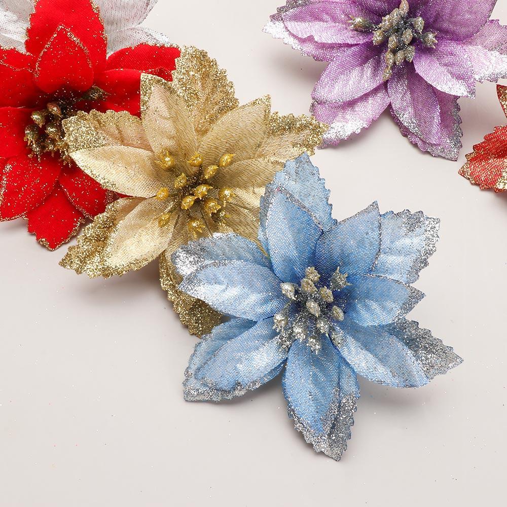 Hoa Nhựa Trang Trí Giáng Sinh|Bột Trang Trí Cây Thông Giáng Sinh Năm Mới