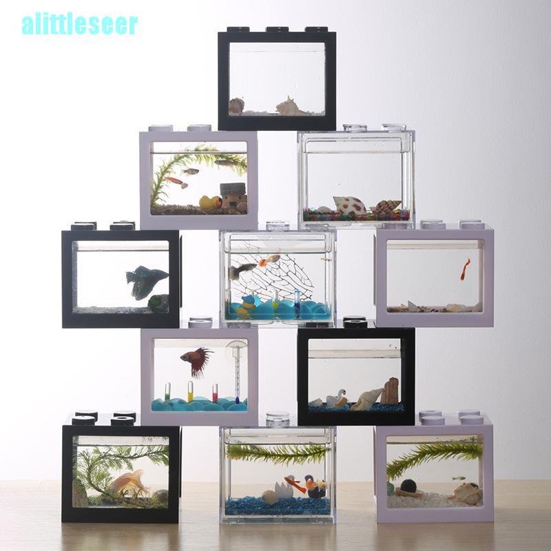 【Bar】Home Aquarium Fish Tank Cup Goldfish Jar Building Blocks Fish Tank Superposition