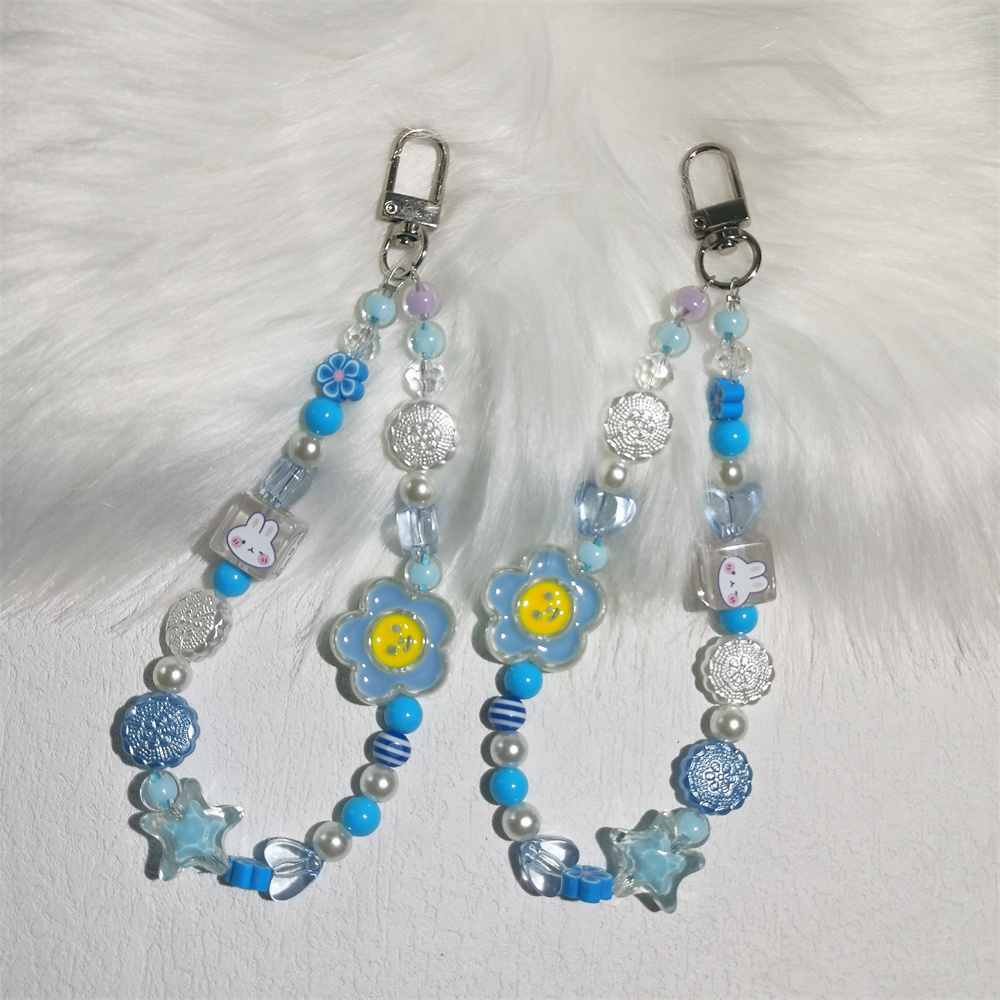 Ốp Điện Thoại Trong Suốt Có Móc Khóa Màu Xanh Dương Cho Iphone 14 6 6S 13 7 + 8 Plus SE 2020 XS XR 11 12 Mini PRO MAX