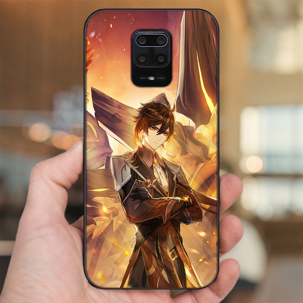 Ốp lưng Xiaomi Redmi Note 9s, Note 9 Pro viền đen in hình Zhongli Genshin Impact