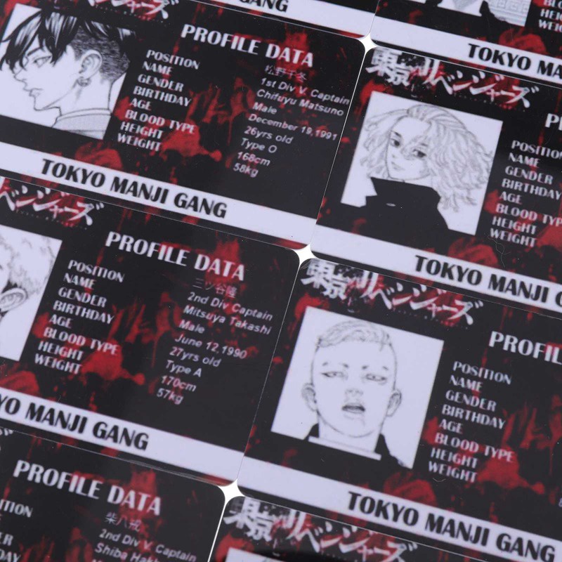 Ảnh thẻ bằng nhựa PVC in hình nhân vật anime Tokyo Revengers