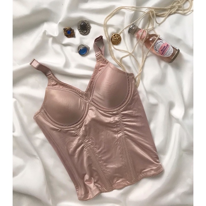 Áo corset liền ngực hồng nude 2hand(85B)