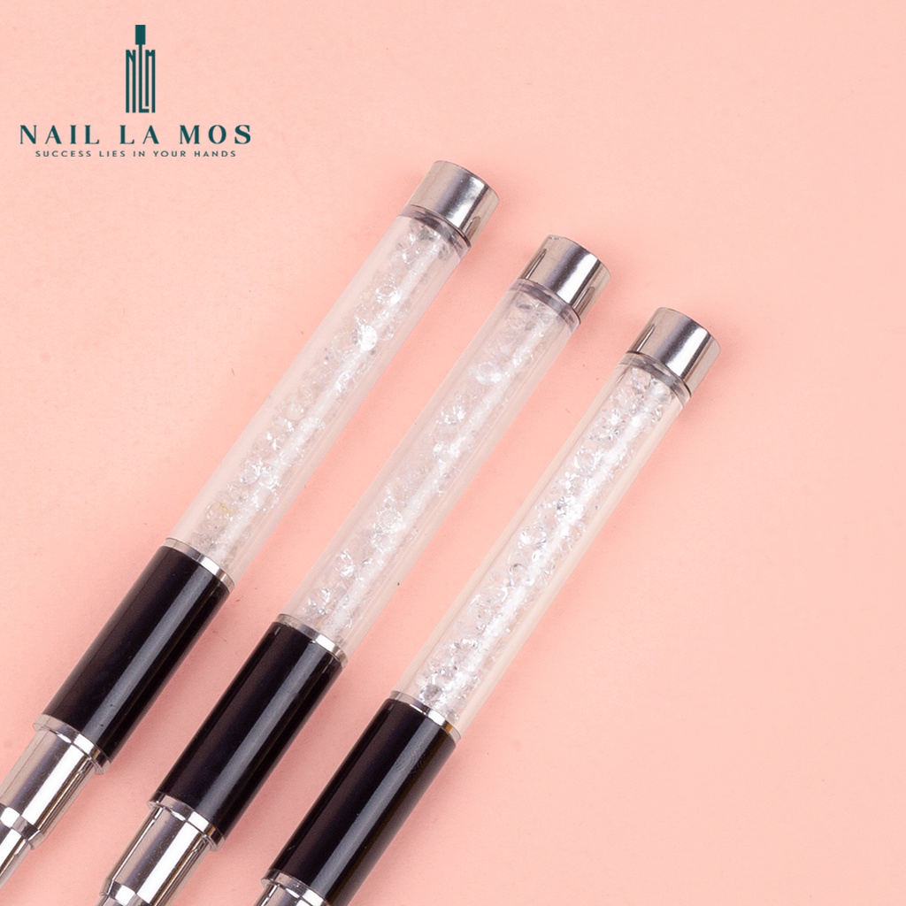Cọ nét cán đá cao cấp 3 sizes  - Cọ vẽ nail chuyên dụng