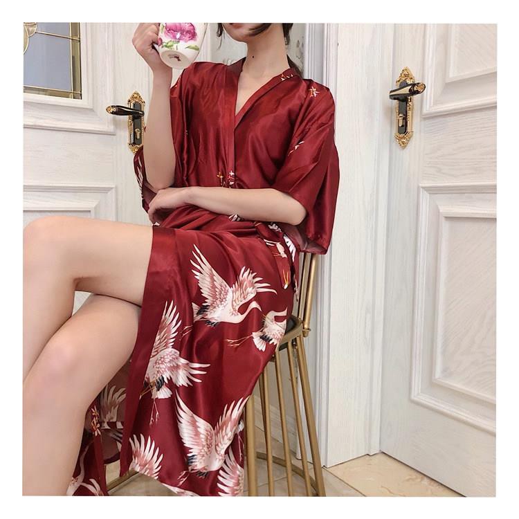 Áo Choàng Ngủ Dáng Dài Bằng Lụa Gợi Cảm Dành Cho Nữ | BigBuy360 - bigbuy360.vn