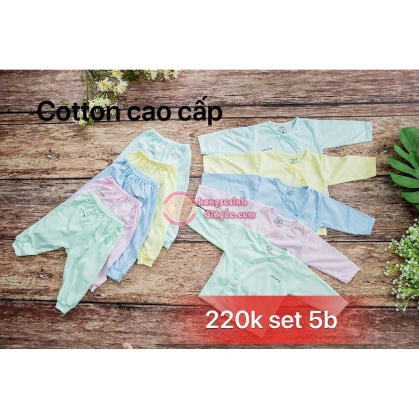 Combo 5 bộ cotton cao cấp cho bé