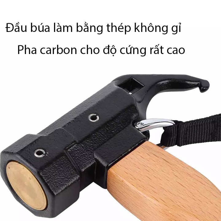 Búa đa năng thép carbon không gỉ tay cầm gỗ B200