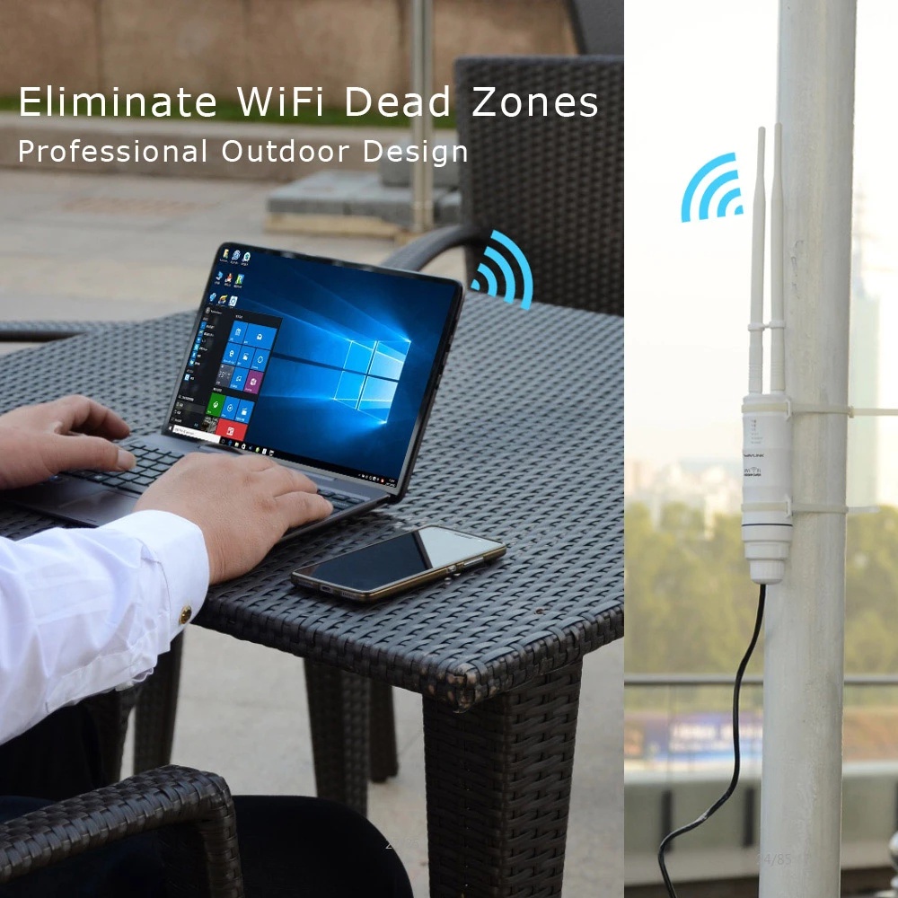 Thiết Bị Mở Rộng Sóng Wifi Không Dây Wavlink AC600 27dBm 2.4G/150Mbps +5GHz /433Mbps