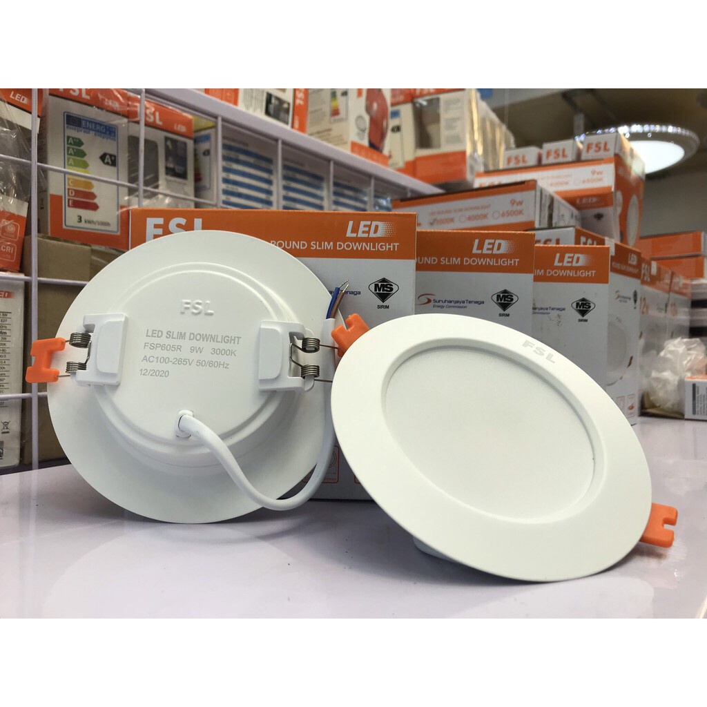 Đèn Led Âm Trần 9W lỗ khoét 90mm, 12W lỗ khoét 110mm FSL - Bảo Hành Chính Hãng