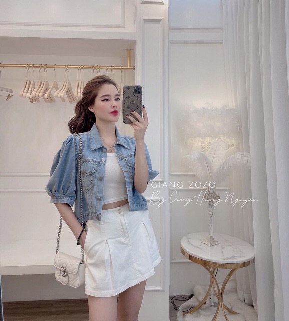 Áo jean tay bồng