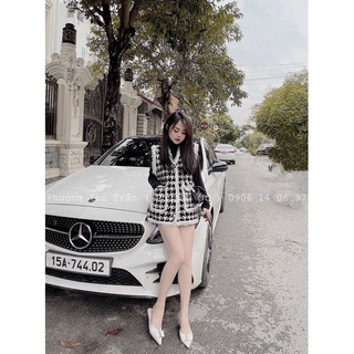 Áo gile lông thỏ dạ pha lông